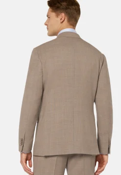 Abito Beige Principe Di Galles In Pura Lana