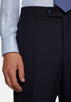 Abito Navy Blu Finestrato In Pura Lana
