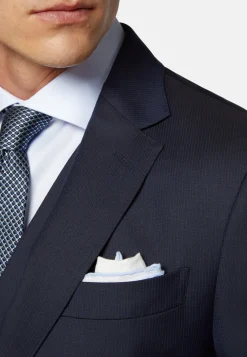 Abito Navy Blu Gessato In Lana