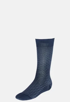 Calze Jacquard In Misto Cotone Organico