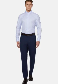 Camicia A Quadretti Azzurri In Cotone Regular Fit