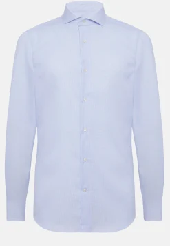 Camicia A Quadretti Azzurri In Cotone Regular Fit