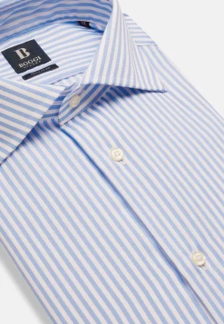 Camicia A Righe Azzurre In Cotone Dobby Regular