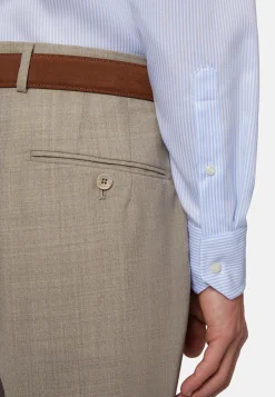 Camicia A Righe Azzurre In Cotone Dobby Regular