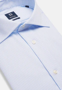Camicia A Righe Azzurre In Cotone Dobby Regular