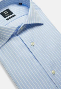 Camicia A Righe Azzurre In Twill Di Cotone Regular