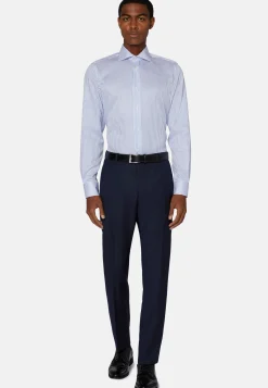 Camicia A Righe Royal In Twill Di Cotone Slim
