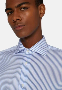 Camicia A Righe Royal In Twill Di Cotone Slim