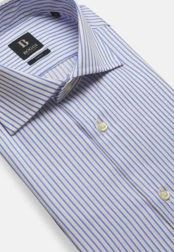 Camicia A Righe Royal In Twill Di Cotone Slim