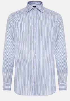 Camicia A Righe Royal In Twill Di Cotone Slim