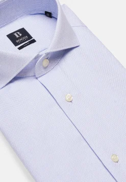 Camicia Azzurra In Cotone Dobby Slim Fit