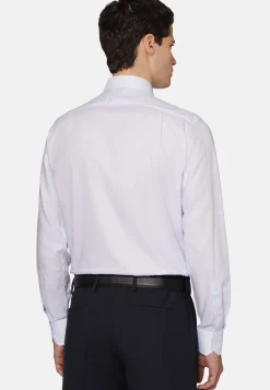 Camicia Azzurra In Cotone Dobby Regular Fit