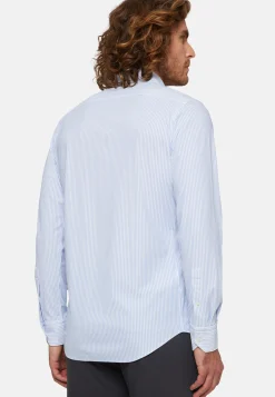 Camicia Azzurra In Nylon Elasticizzato Slim Fit