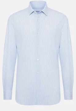 Camicia Azzurra In Nylon Elasticizzato Slim Fit