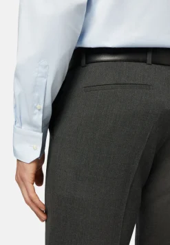 Camicia Azzurra In Pin Point Di Cotone Slim Fit