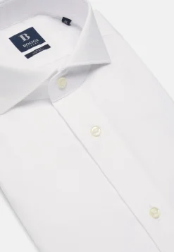 Camicia Azzurra In Pin Point Di Cotone Slim Fit
