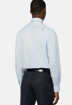 Camicia Azzurra In Pin Point Di Cotone Regular Fit