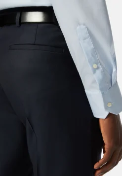 Camicia Azzurra In Pin Point Di Cotone Regular Fit