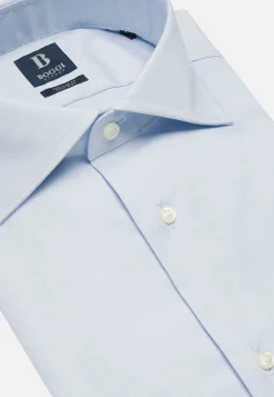 Camicia Azzurra In Pin Point Di Cotone Regular Fit