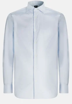 Camicia Azzurra In Pin Point Di Cotone Regular Fit