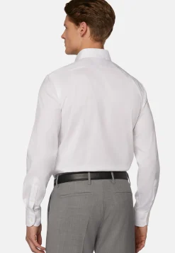 Camicia Azzurra In Pin Point Di Cotone Regular Fit
