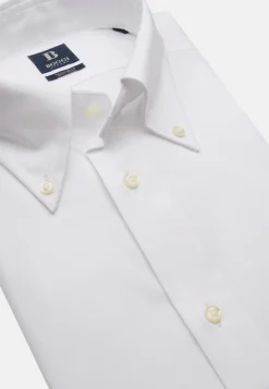 Camicia Azzurra In Pin Point Di Cotone Regular Fit