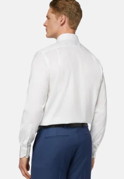Camicia Azzurra In Pin Point Di Cotone Regular Fit