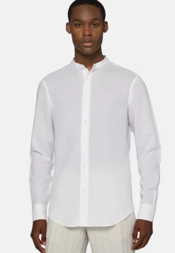 Camicia Azzurra In Tencel Lino Regular Fit