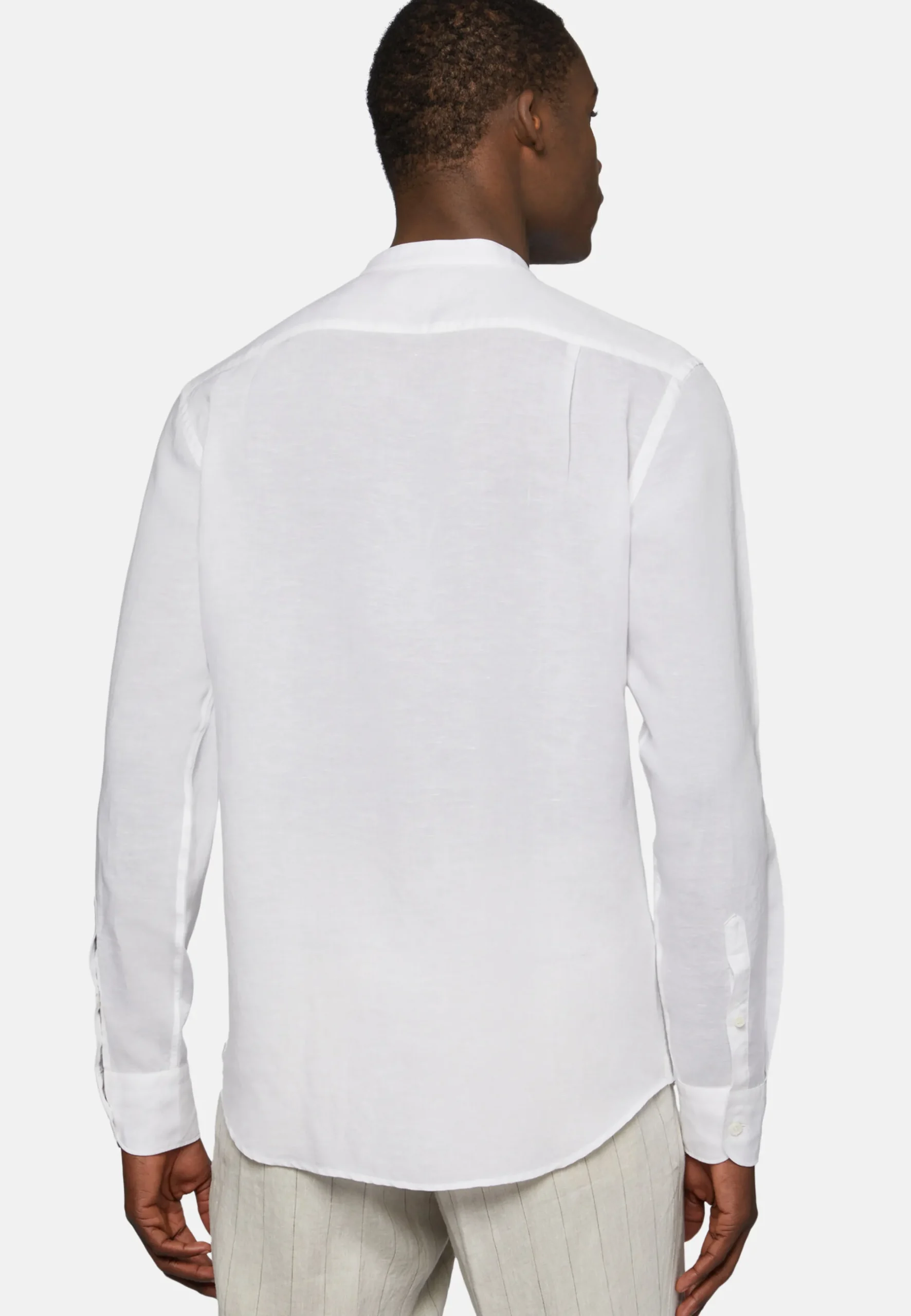 Camicia Azzurra In Tencel Lino Regular Fit