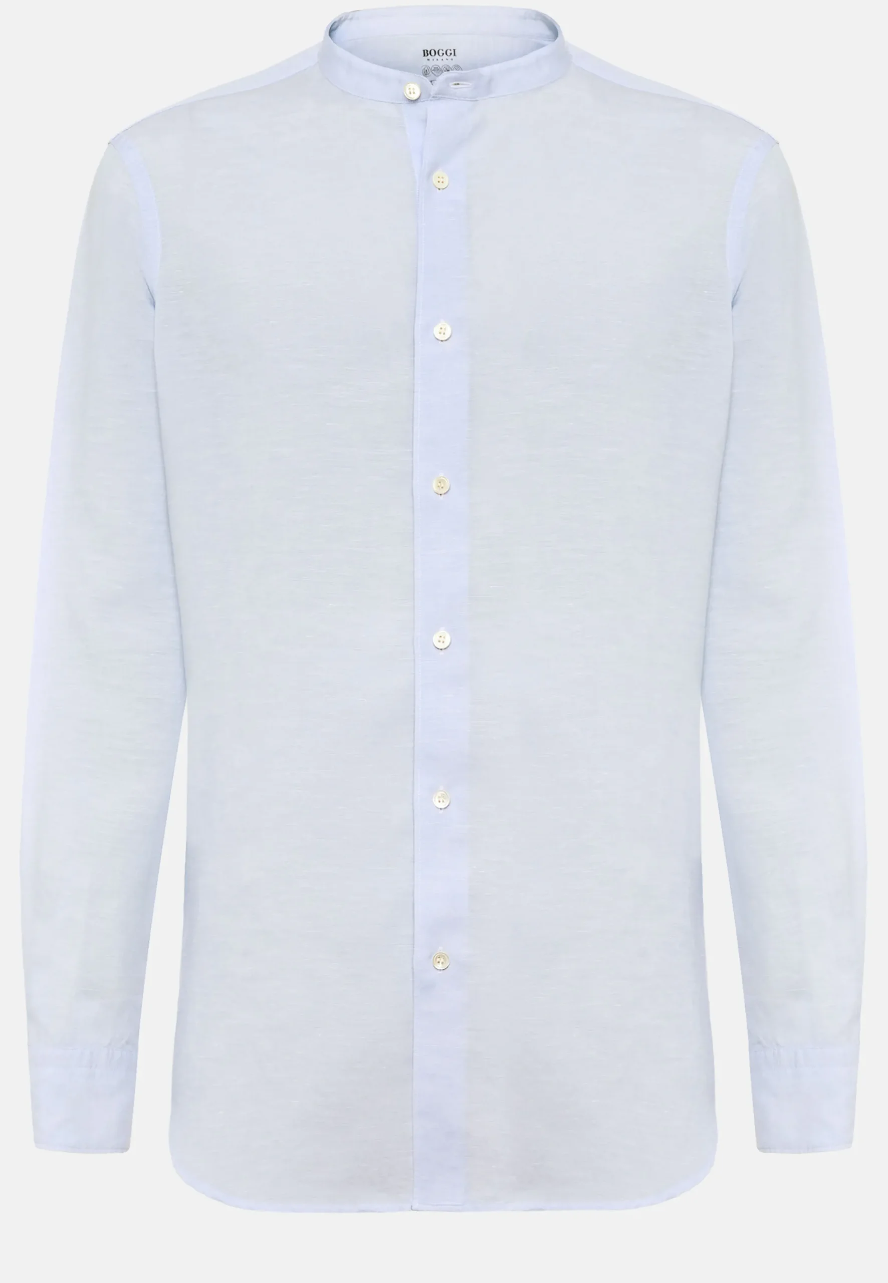 Camicia Azzurra In Tencel Lino Regular Fit