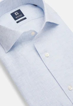 Camicia Beige In Lino Regular Fit
