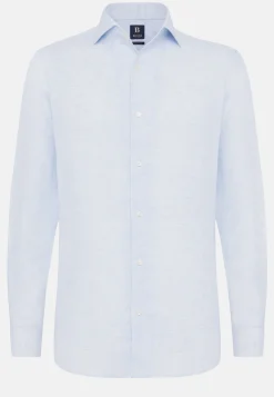 Camicia Beige In Lino Regular Fit