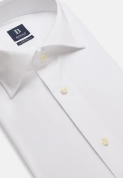 Camicia Bianca In Cotone Elasticizzato Slim Fit