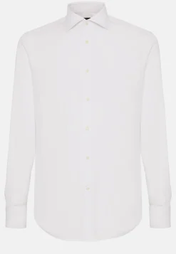 Camicia Bianca In Cotone Elasticizzato Slim Fit