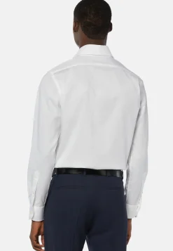 Camicia Bianca In Pin Point Di Cotone Regular Fit