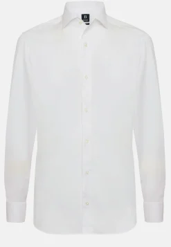 Camicia Bianca In Pin Point Di Cotone Regular Fit