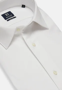 Camicia Bianca In Pin Point Di Cotone Slim Fit