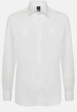 Camicia Bianca In Pin Point Di Cotone Slim Fit