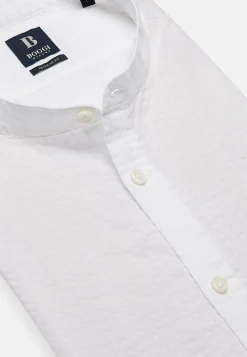 Camicia Bianca In Seersucker Regular Fit