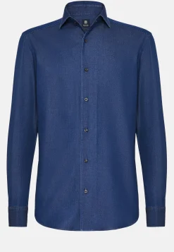 Camicia In Denim Di Cotone Regular Fit