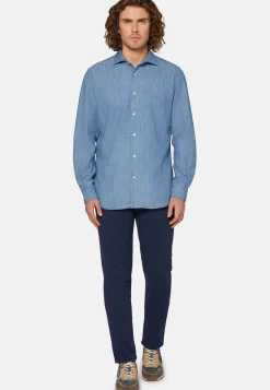 Camicia In Denim Di Cotone Regular Fit