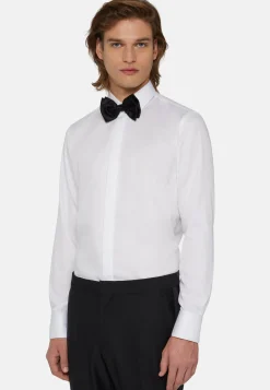 Camicia In Raso Di Cotone Slim Fit
