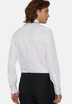 Camicia In Raso Di Cotone Slim Fit