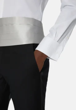 Camicia In Raso Di Cotone Slim Fit