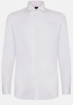 Camicia In Raso Di Cotone Slim Fit
