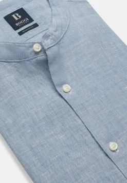 Camicia Navy In Lino Regular Fit