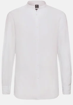 Camicia Navy In Lino Regular Fit
