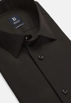Camicia Nera In Cotone Elasticizzato Slim Fit
