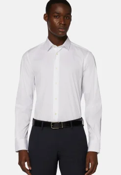 Camicia Nera In Cotone Elasticizzato Slim Fit