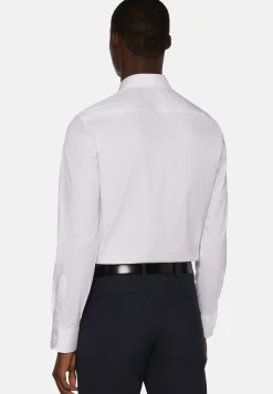 Camicia Nera In Cotone Elasticizzato Slim Fit